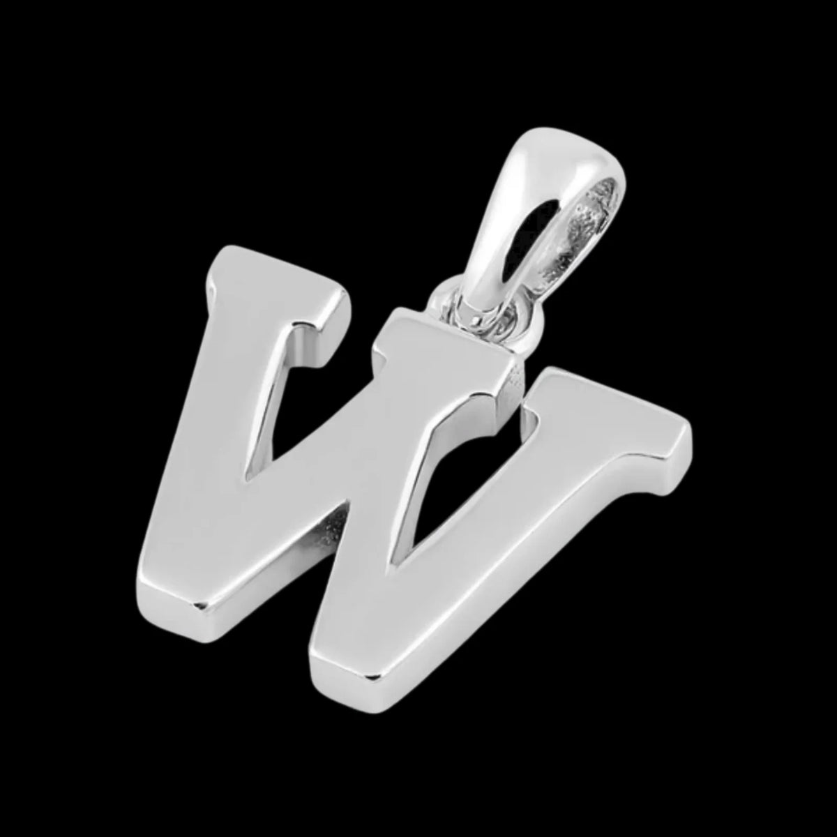 W Initial Pendant Necklace 925 Sterling Silver Y12470
