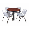 Round Breakroom Table with 4 Stack Chairs W291