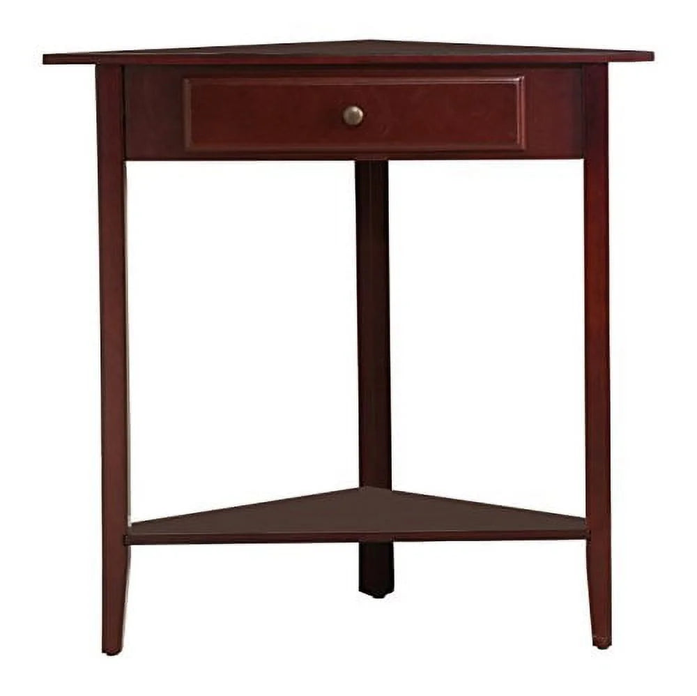 Wood Corner Sofa Accent Table with Drawer P887357
