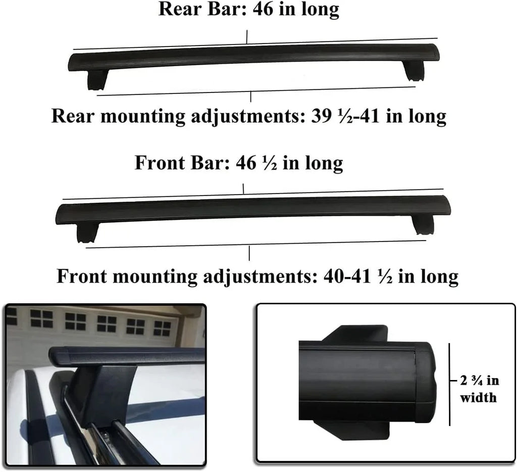 Roof Rack Crossbars and Double Kayak Rack Bundle for Jeep Grand Cherokee Y345267