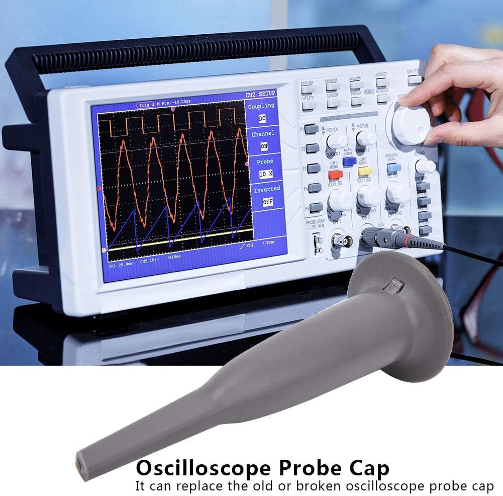 Oscilloscope Probe Cap with Hook, Gray, Pack of 2 B6463