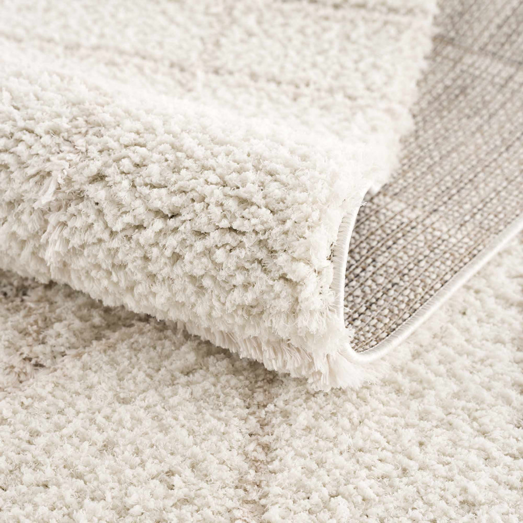 Cream White Plush Pile Area Rug Y23660