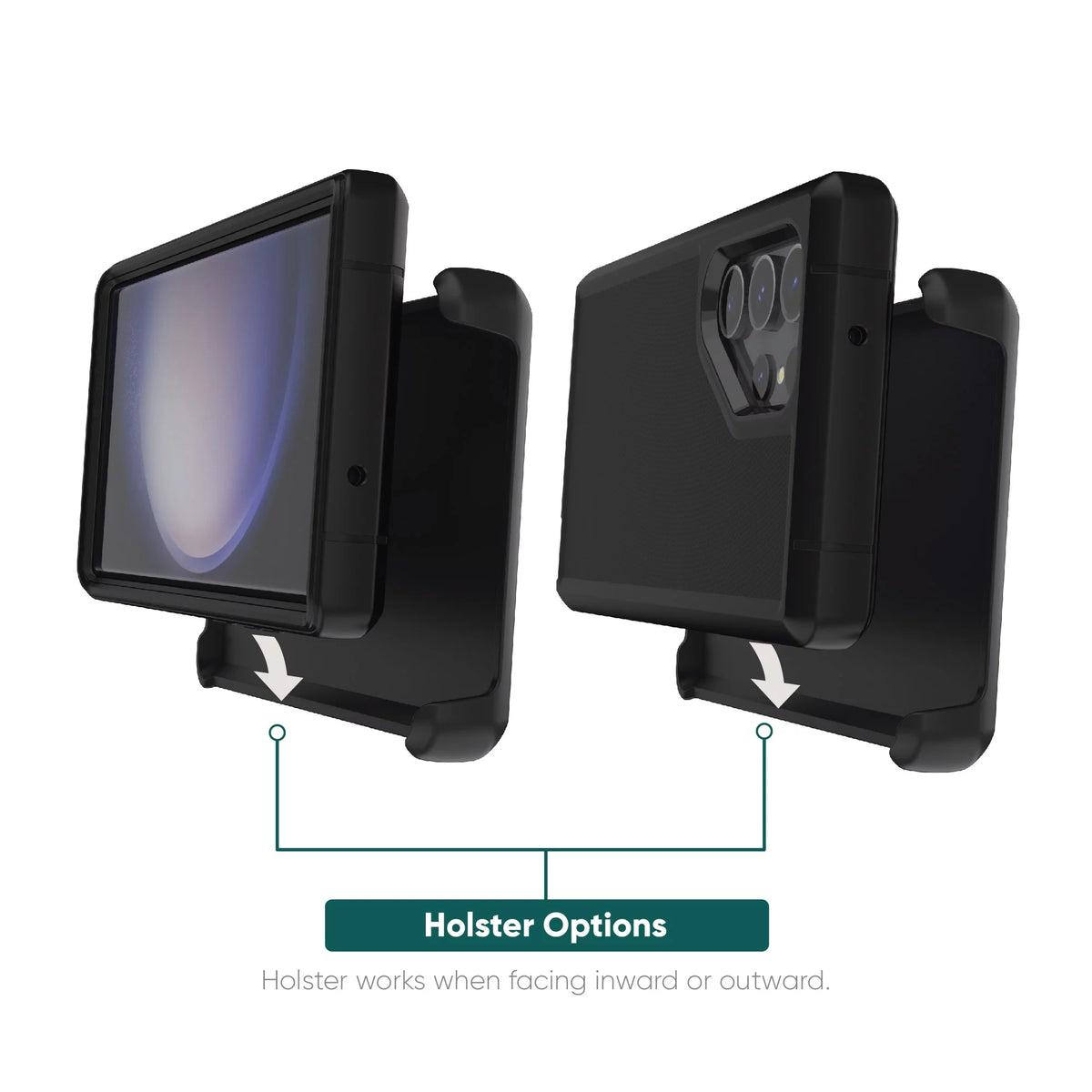 Rugged Phone Case with Holster for Samsung Galaxy S23 Ultra 5G - Black Q582