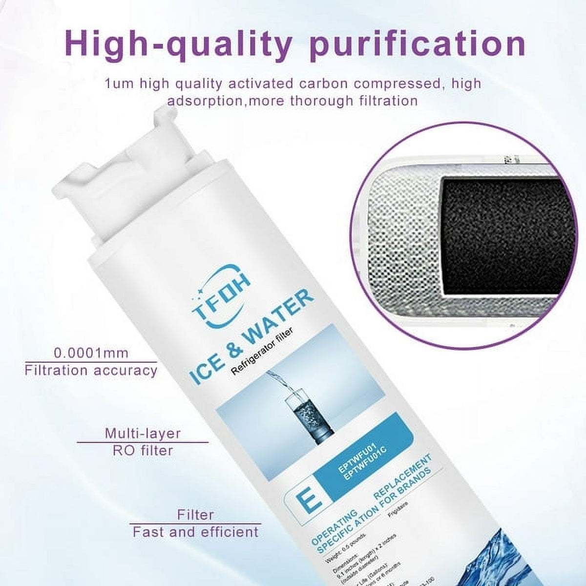 2 PACK Refrigerator Water Filter Replacement D9767
