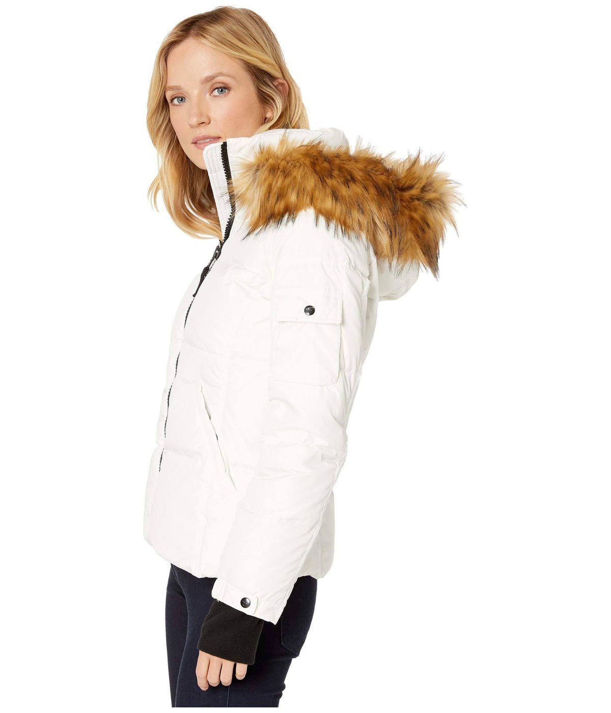 Matte Faux Fur White/Natural Large E546