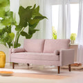 Pink Linen 2 Seater Sofa with 2 Pillows I379