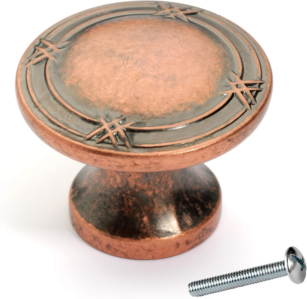 Antique Copper Cabinet Hardware Knob, 25-Pack C7698