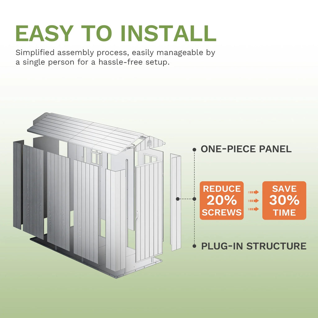 4x8 Resin Storage Shed with Lockable Doors T846