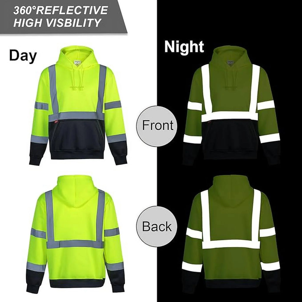 Green X Large Hi Vis Safety Hoodie D420789