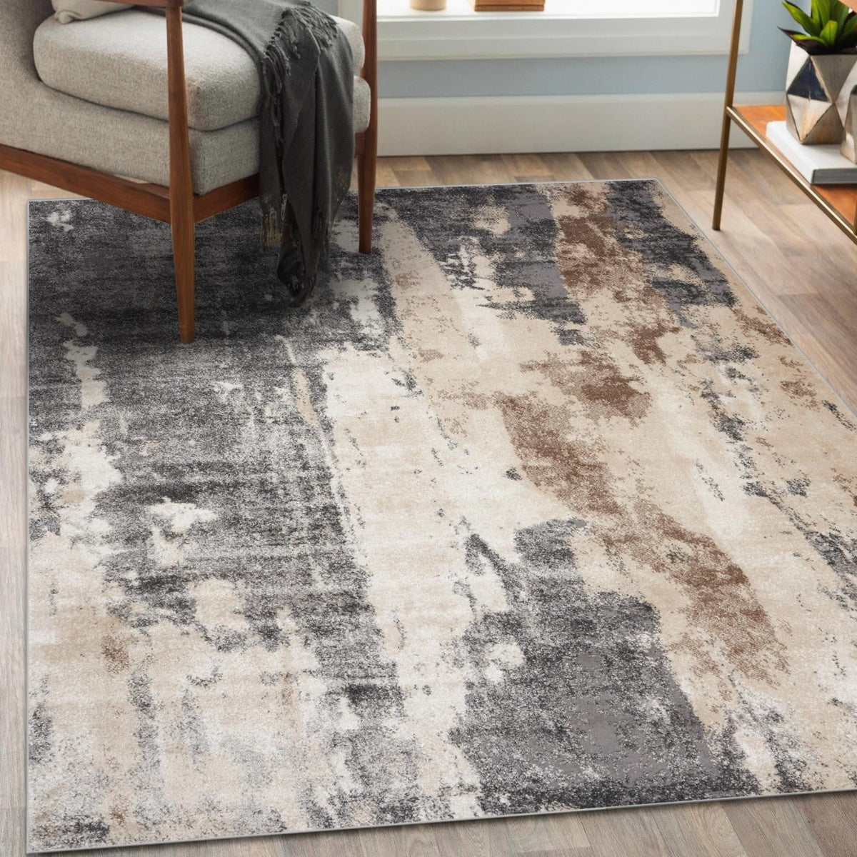 Modern Abstract Area Rug Gray 8 x 10 A72850