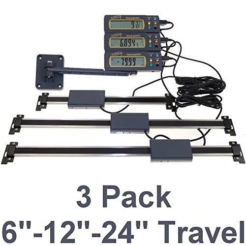 3 Piece Set 6", 12", 24" Absolute Digital Readout DRO Stainless Steel C8080