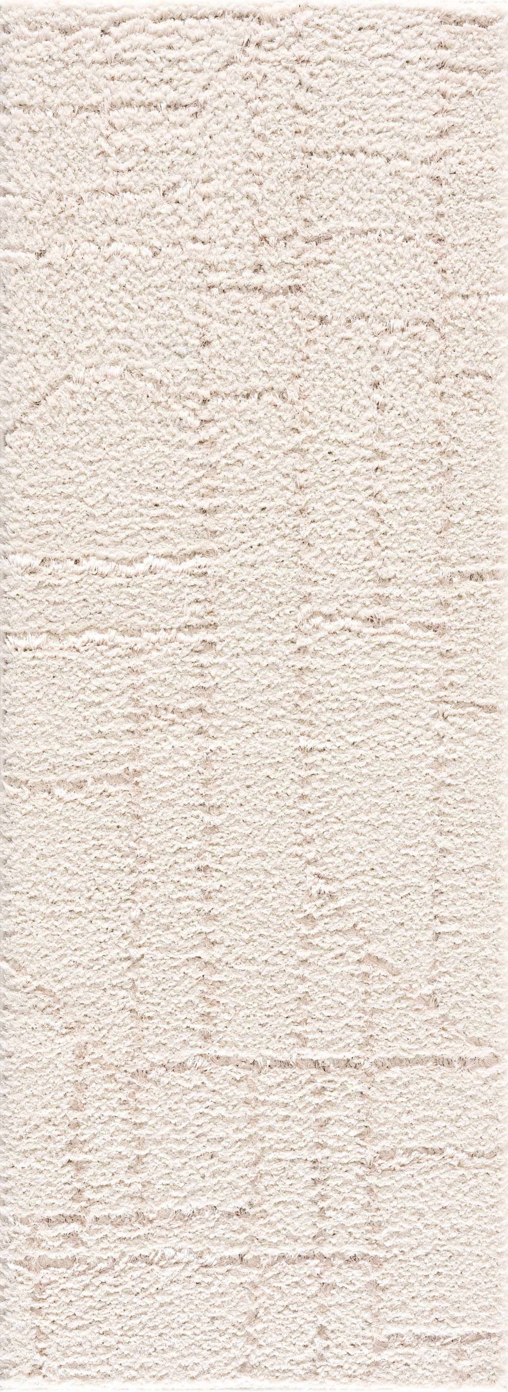 Cream White Plush Pile Area Rug Y23660