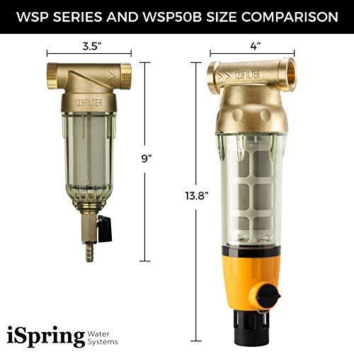 50 Micron Spin-Down Sediment Water Filter with Brass Top Clear Housing E501