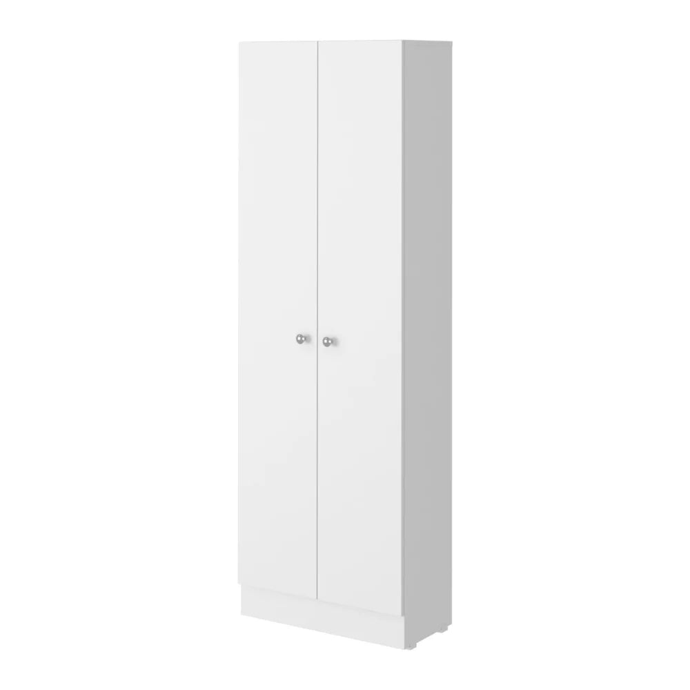 2-Piece White and Light Oak Kitchen Island and Pantry Cabinet Y2388