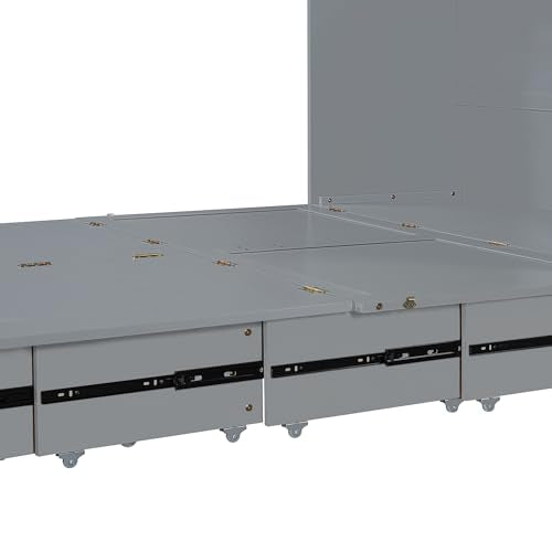 Queen Size Murphy Wall Bed with USB Charging Station and Storage Drawer Q263973