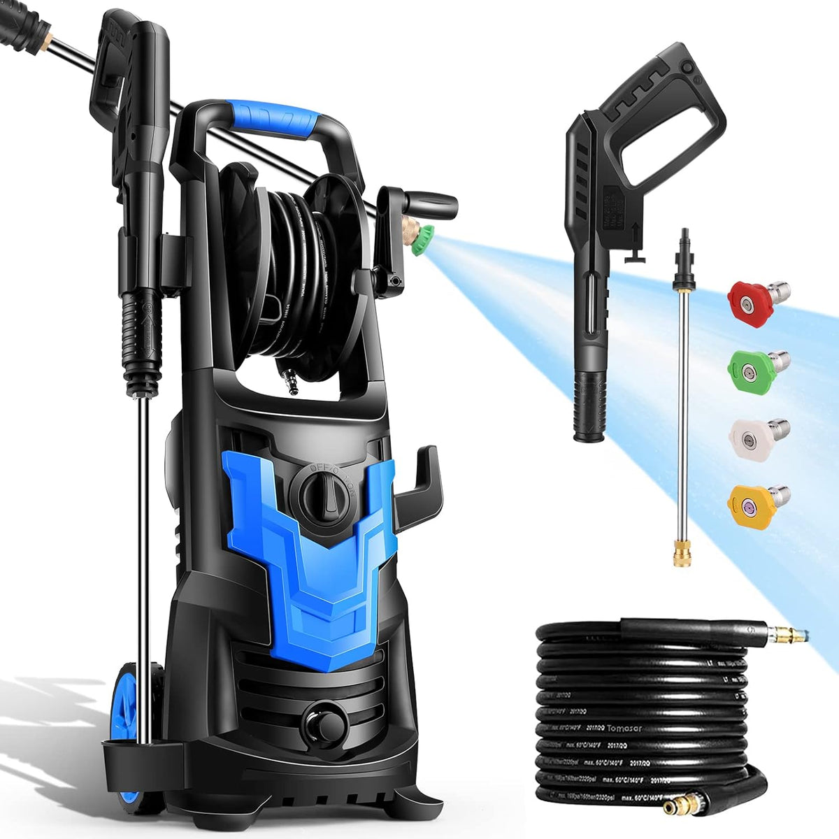 3000PSI Electric Pressure Washer with 4 Nozzles Q7428