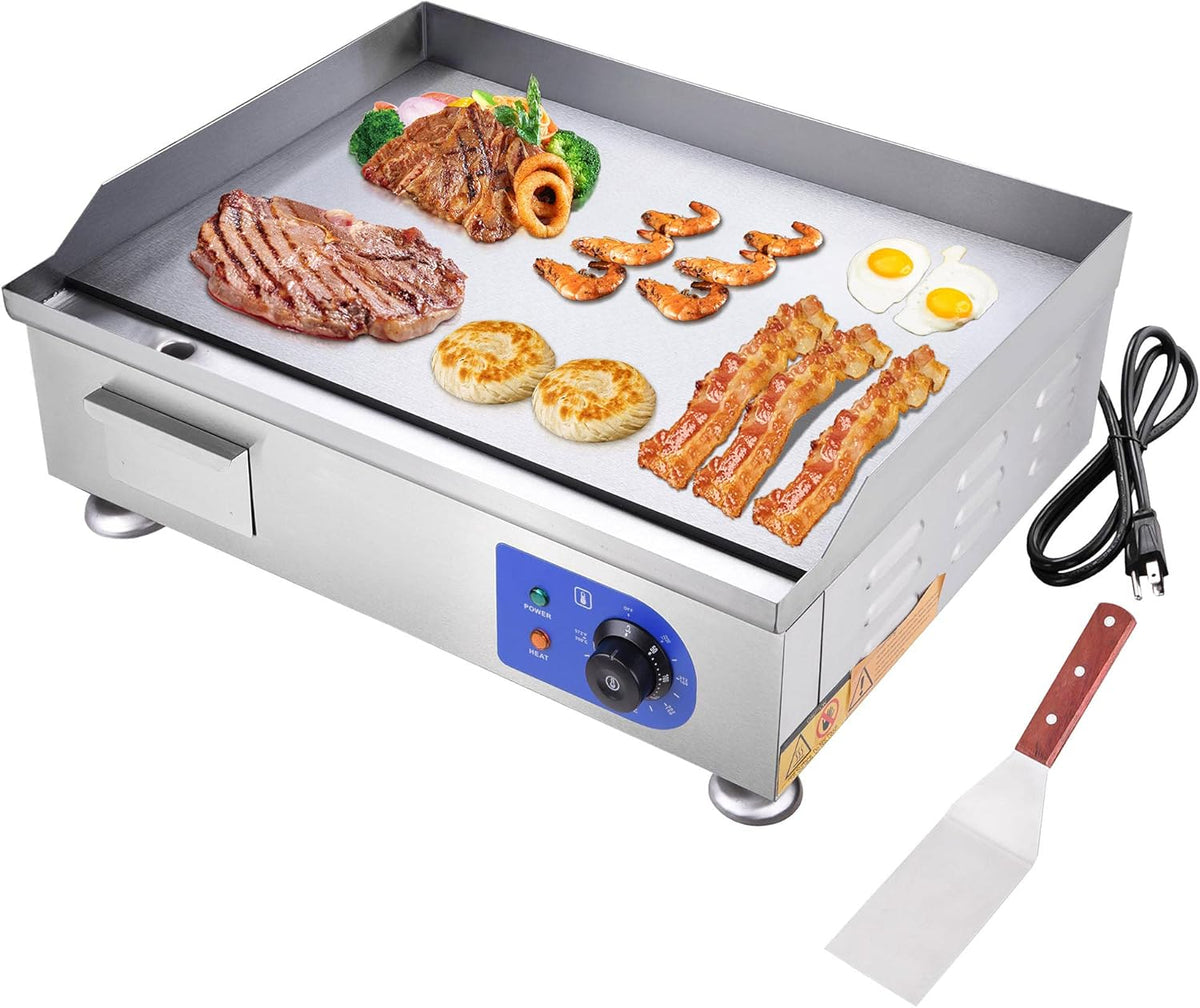 24" 2500W Electric Countertop Griddle Stainless Steel V94647