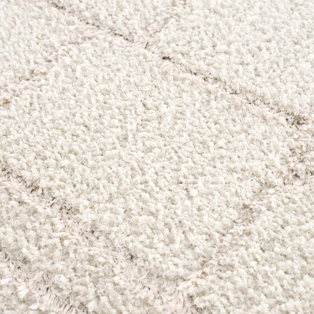Cream White Plush Pile Area Rug Y23660