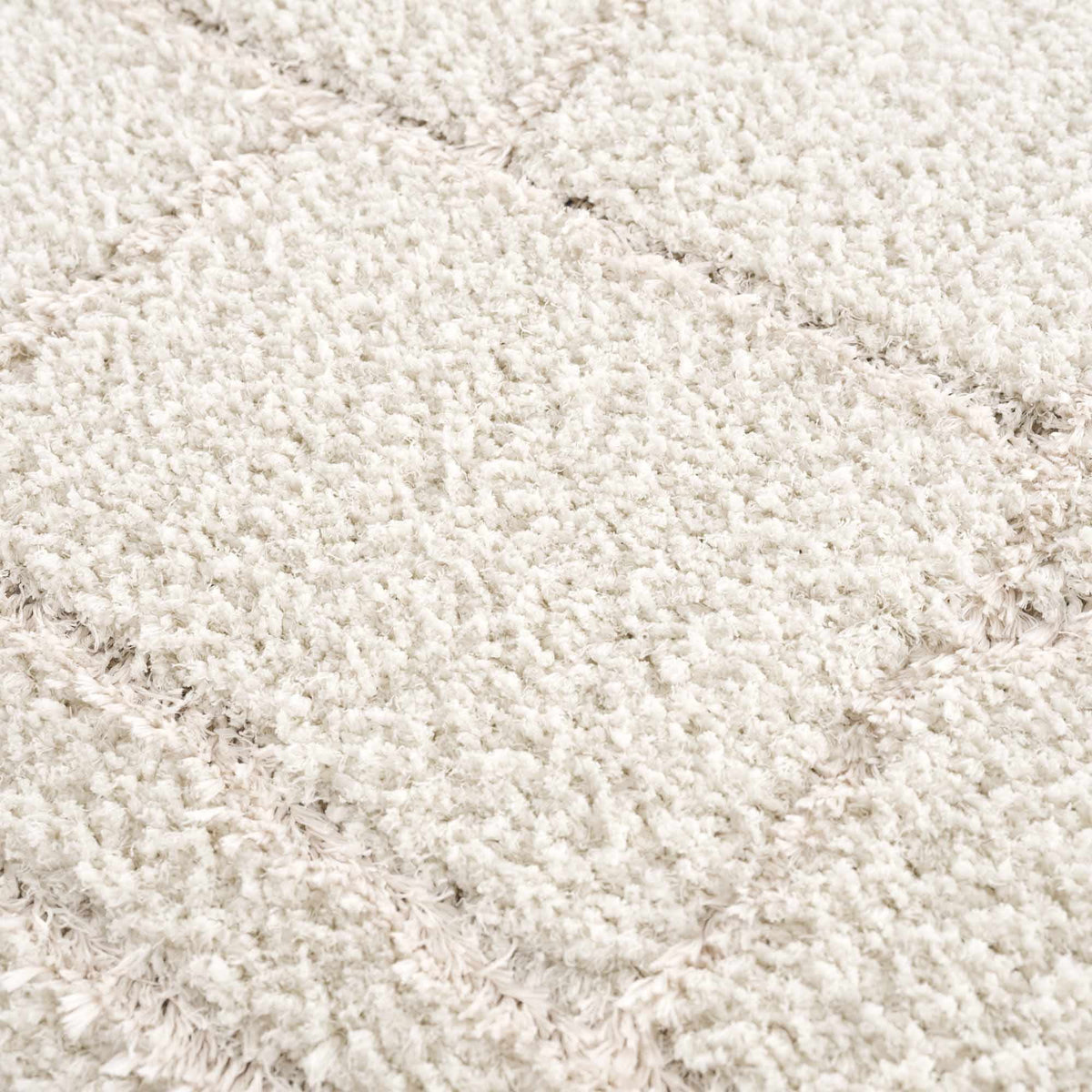 Cream White Plush Pile Area Rug Y23660