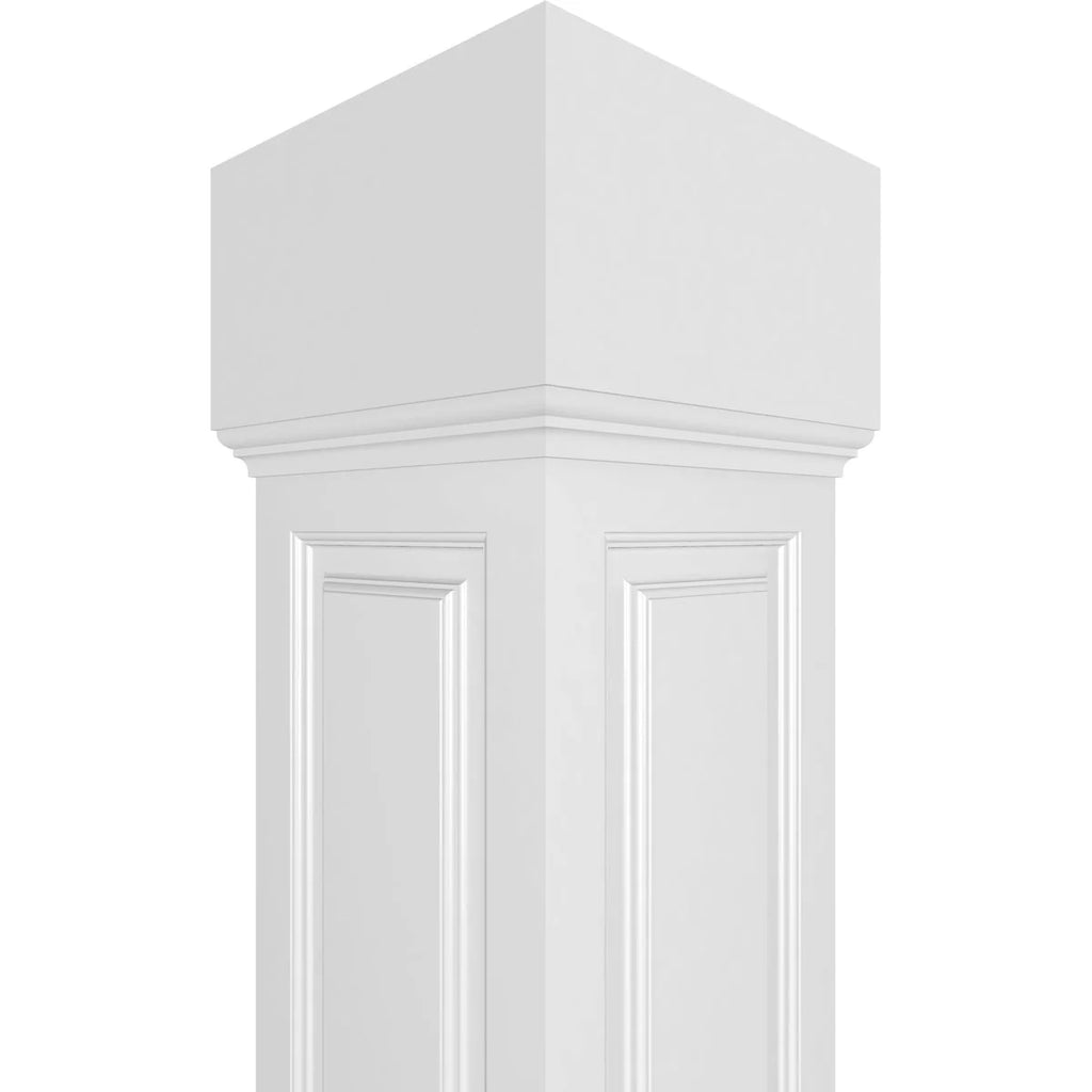 10"W x 9'H Square Non-Tapered Raised Panel PVC Column Wrap Kit S639