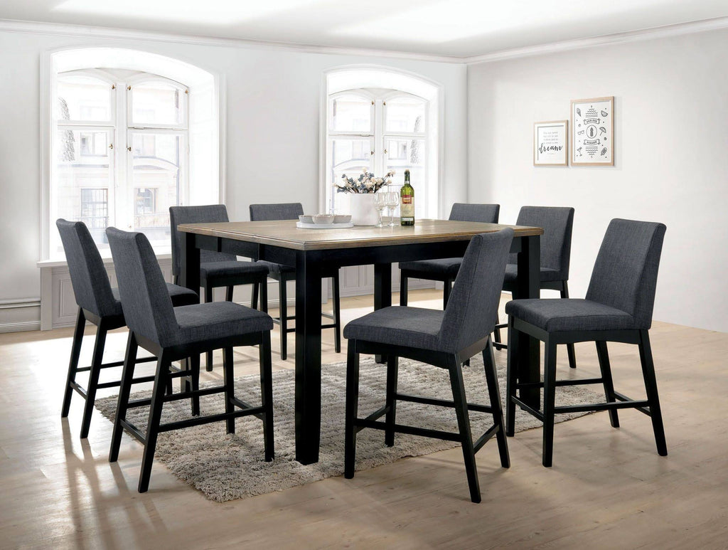 Wire-Brushed Oak/Black Counter Height Chair (Set of 2) Y983134