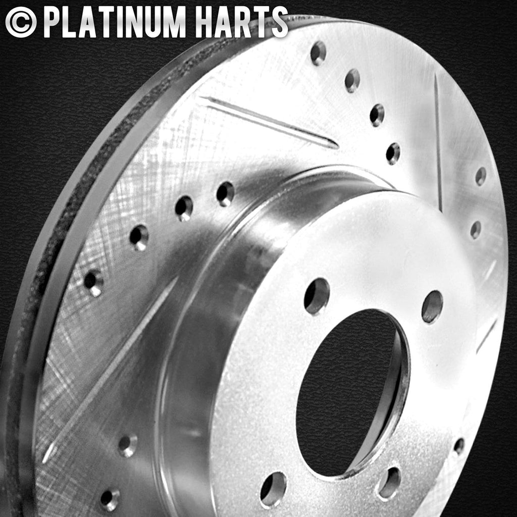 Platinum DRILL/SLOT DISC BRAKE ROTORS AND HEAVY DUTY PAD Y927