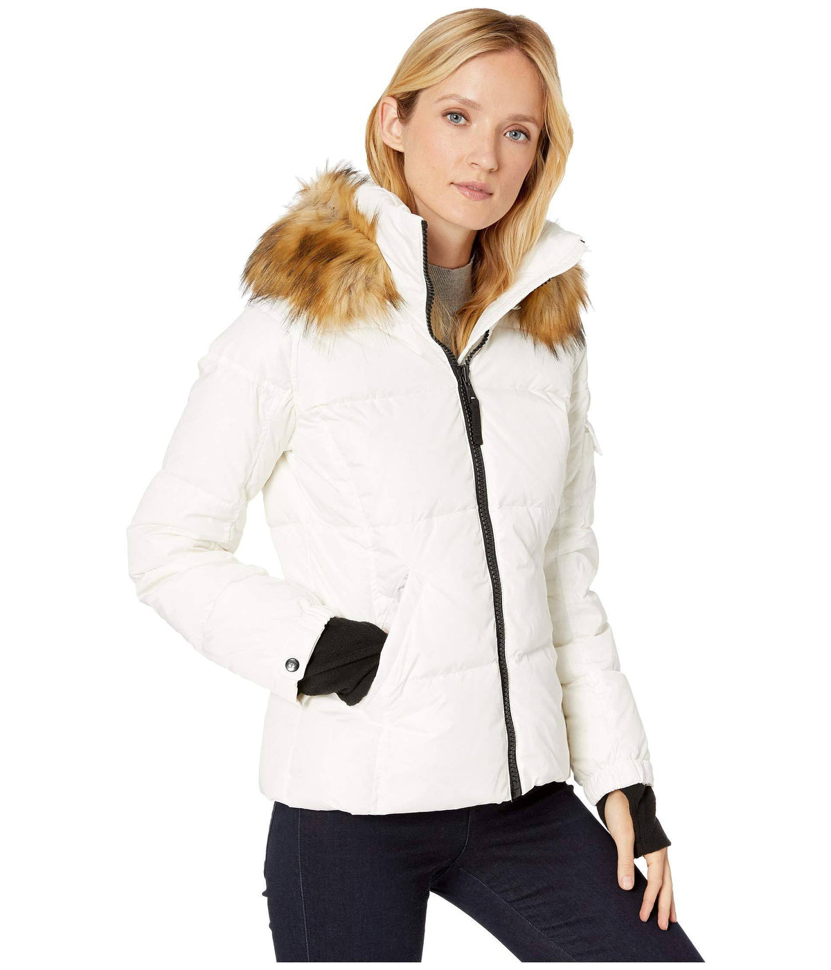 Matte Faux Fur White/Natural Large E546