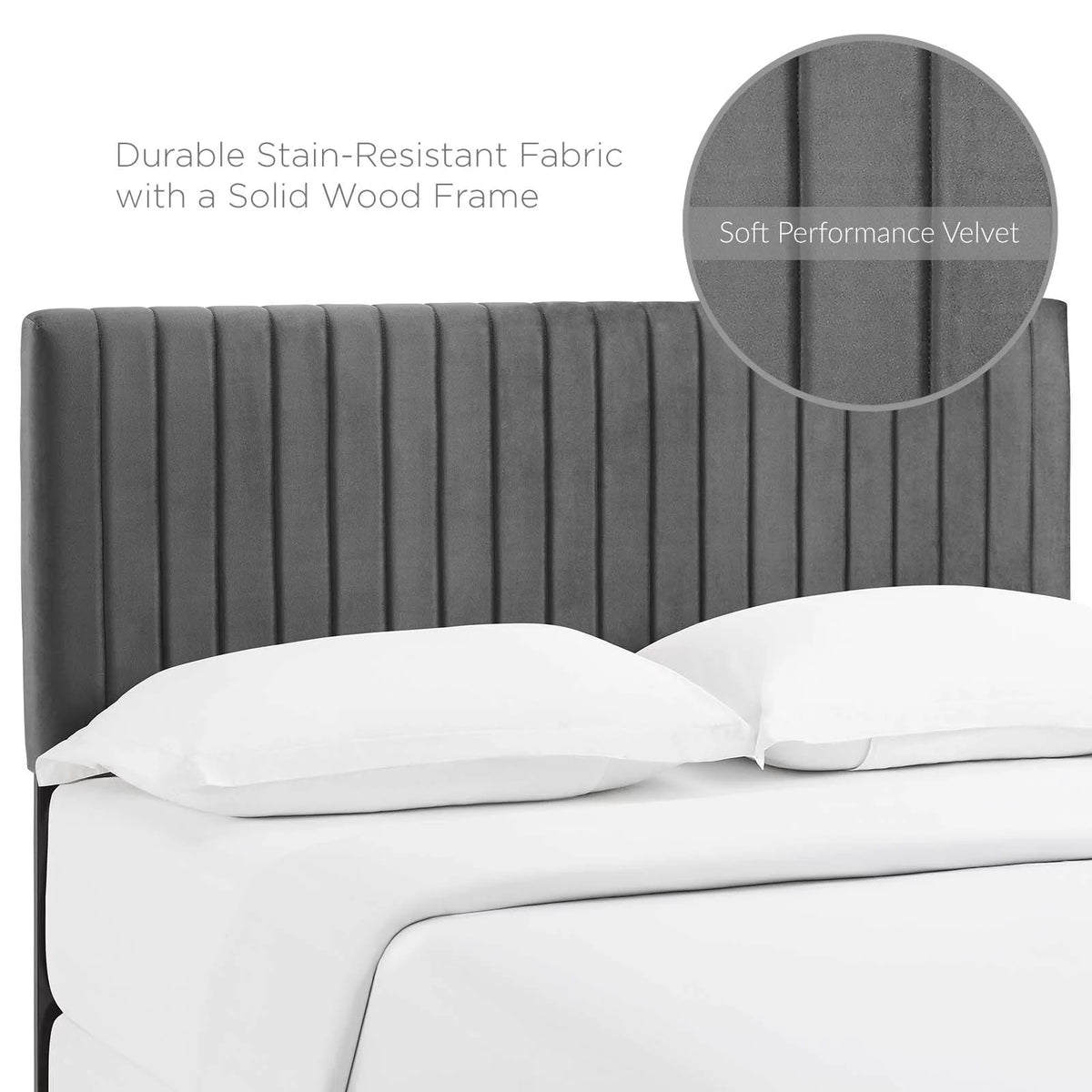 King California King Gray Velvet Headboard M5048