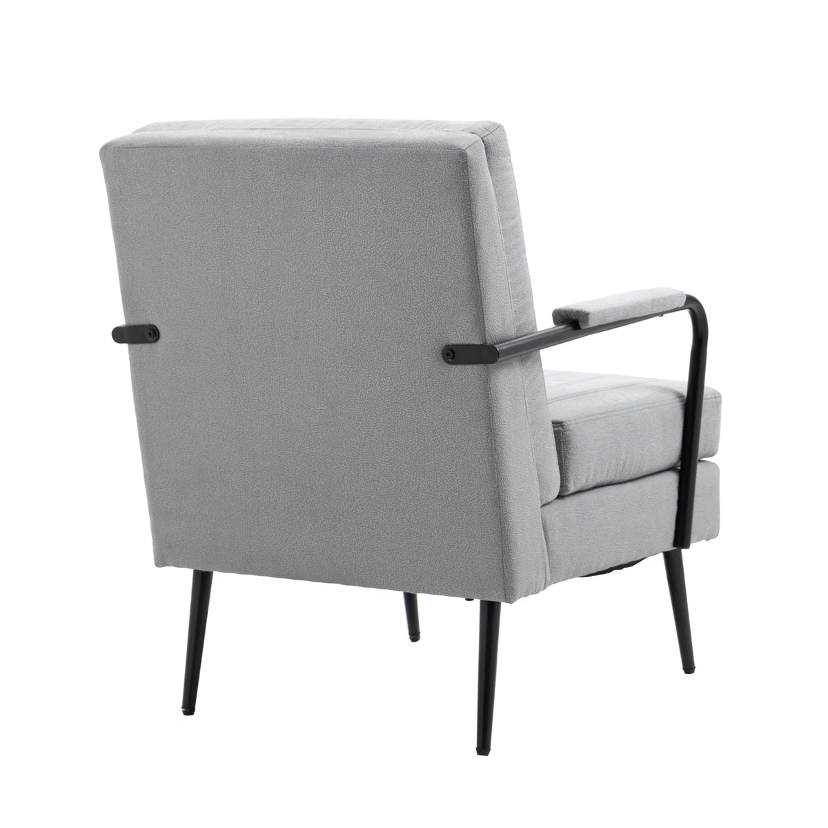 Grey Mid-Century Modern Accent Chair with Metal Leg J36989