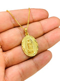14K Gold Filled Virgen de Guadalupe Necklace Pendant 26x18mm 20" D989