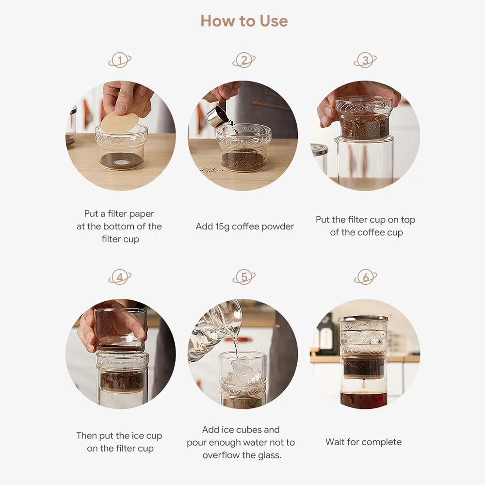 Cold Brew Coffee Maker Borosilicate Glass 300ml U730