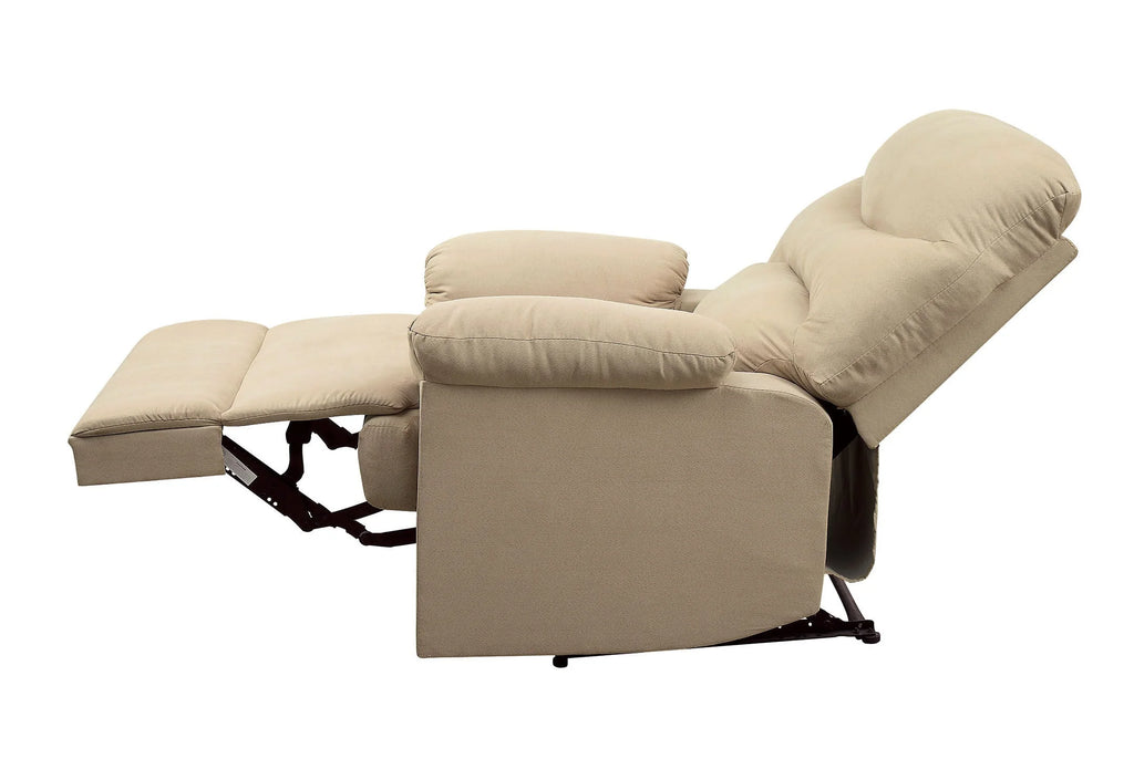 Beige Microfiber Recliner W89543