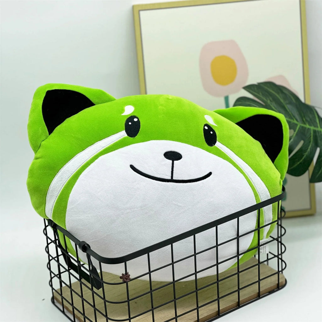 Green Foxes Plush Stuffed Animal Pillow D5993