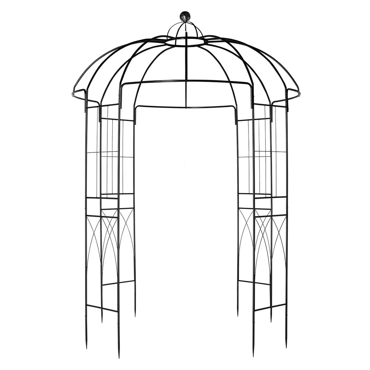 Black Outdoor Trellis Planter with Stakes U156