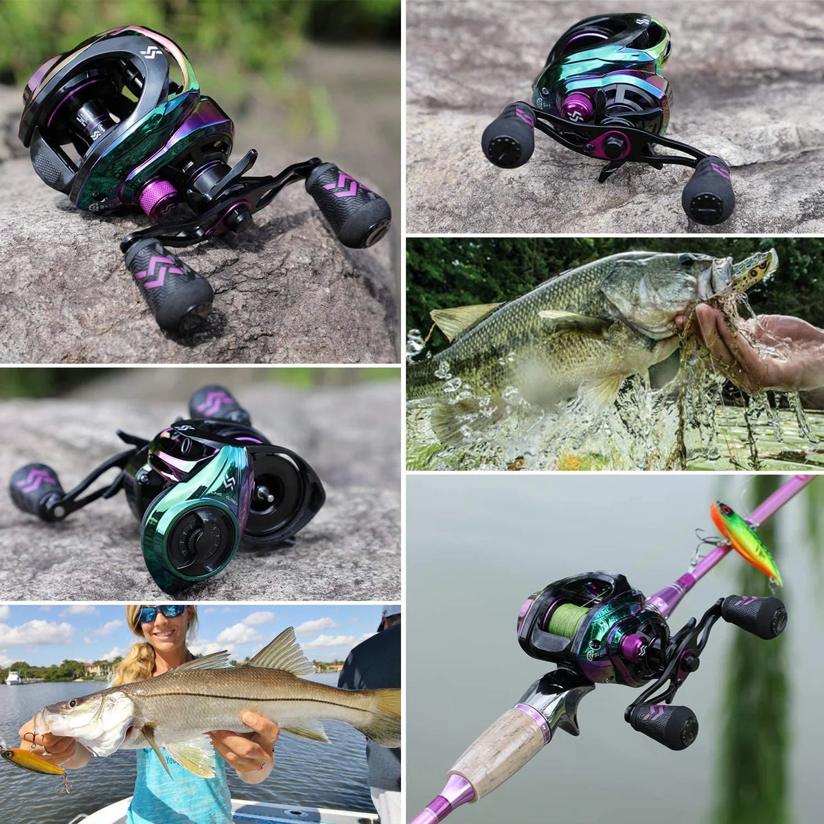 Colorful Bait Casting Reel 9+1BB with Magnetic Braking System K8658