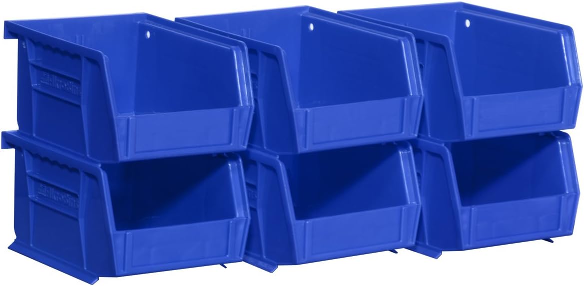 Plastic Storage Bin Hanging Stacking Containers, Black, 24-Pack Pack of 2 M5838