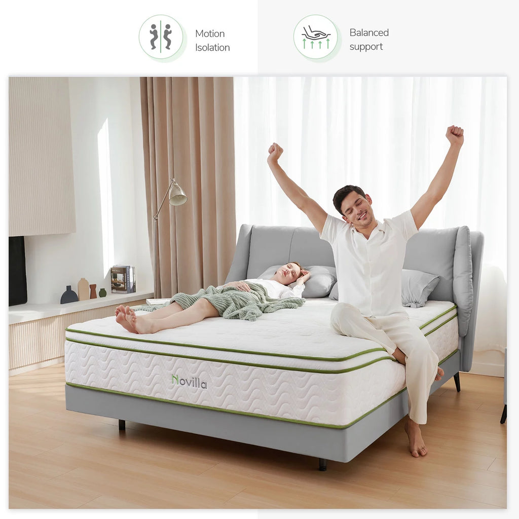 10'' Cooling Gel Memory Foam Pocket Spring Hybrid Mattress California King Size Q997131