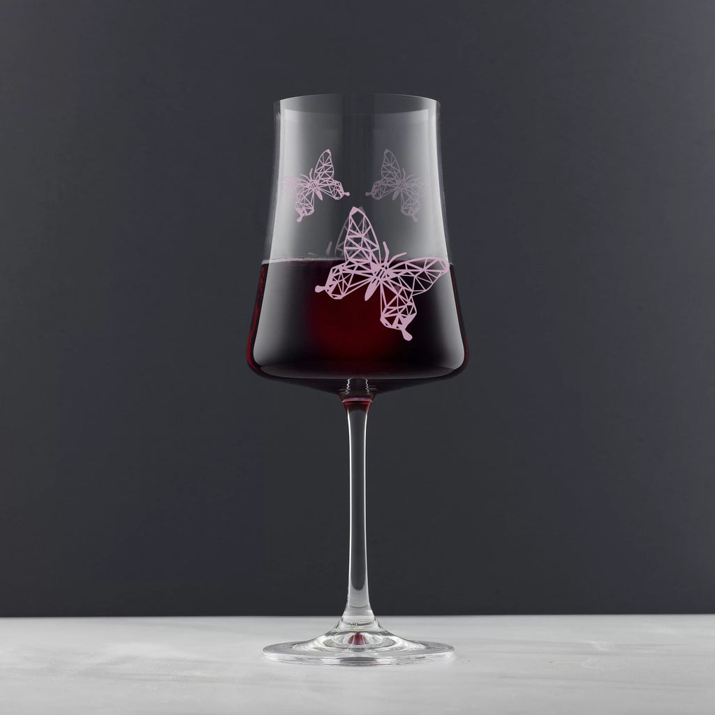 European Crystal Stemmed Red Wine Glass Set of 2 N732