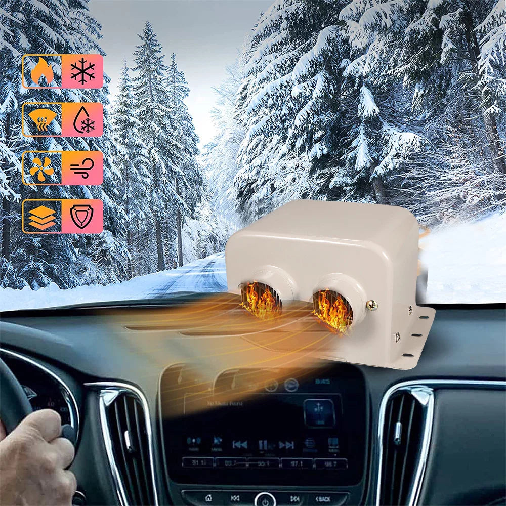 600W 12V Portable Car Heater Fan Defroster White P5143