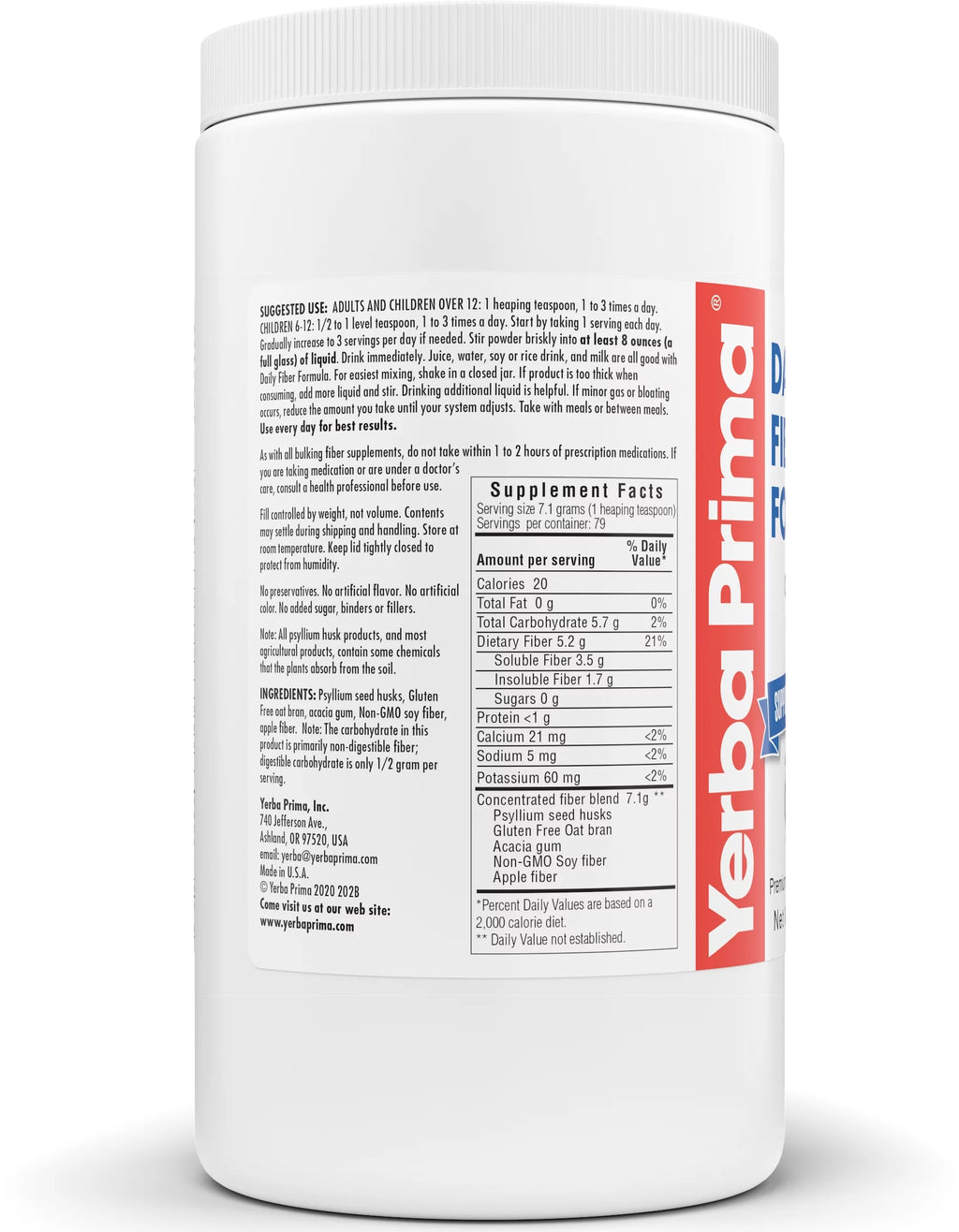 20 oz Soluble and Insoluble Fiber Powder Supplement Y443825